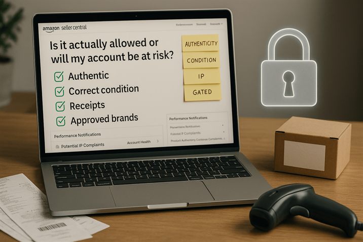 Retail arbitrage compliance checklist: authentic goods, correct condition, receipts, approved brands